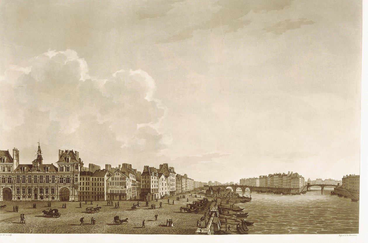 Paris. Belediye Binası ve Seine Nehri by Unknown artist