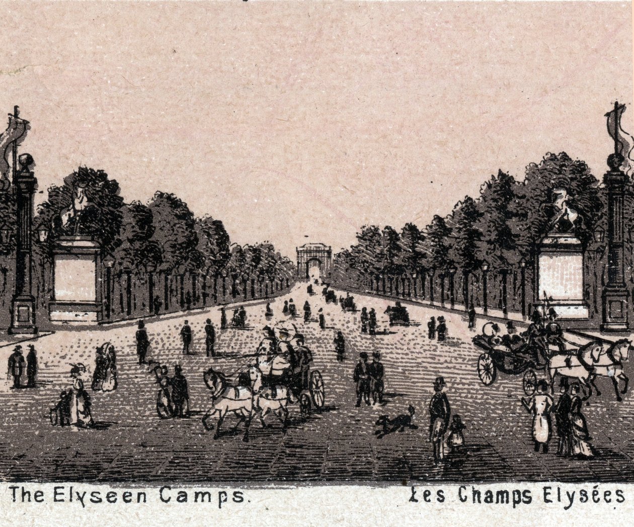 Paris, Fransa: Champs Elysees (Champs-Elysees) manzarası. “Dünya 168 görüş gösteriyor” içinde Tarihsiz (19. yüzyılın sonu) by Unknown artist