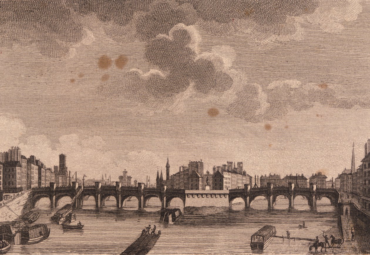 Paris, Pont Neuf ve Seine üzerindeki Ile de la Cité. by Unknown artist