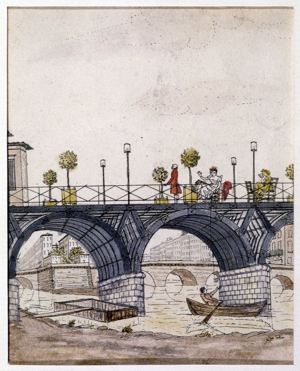 Paris: Sanat Köprüsü, 19. yüzyılda by Unknown artist