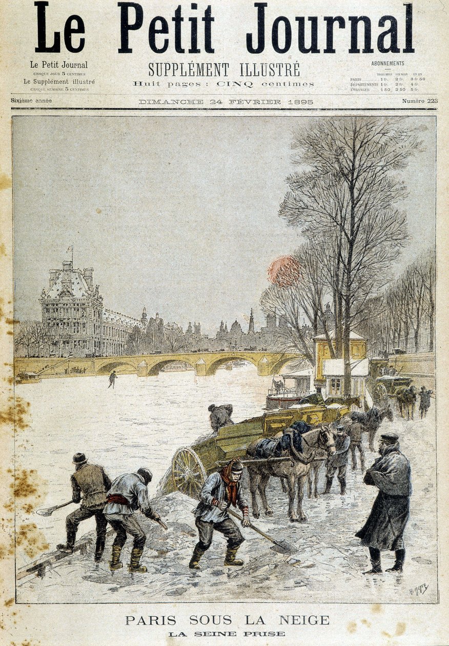 Paris kar altında: Seine çekildi - 24/02/1895 tarihli “” Le Petite Journal” da by Unknown artist