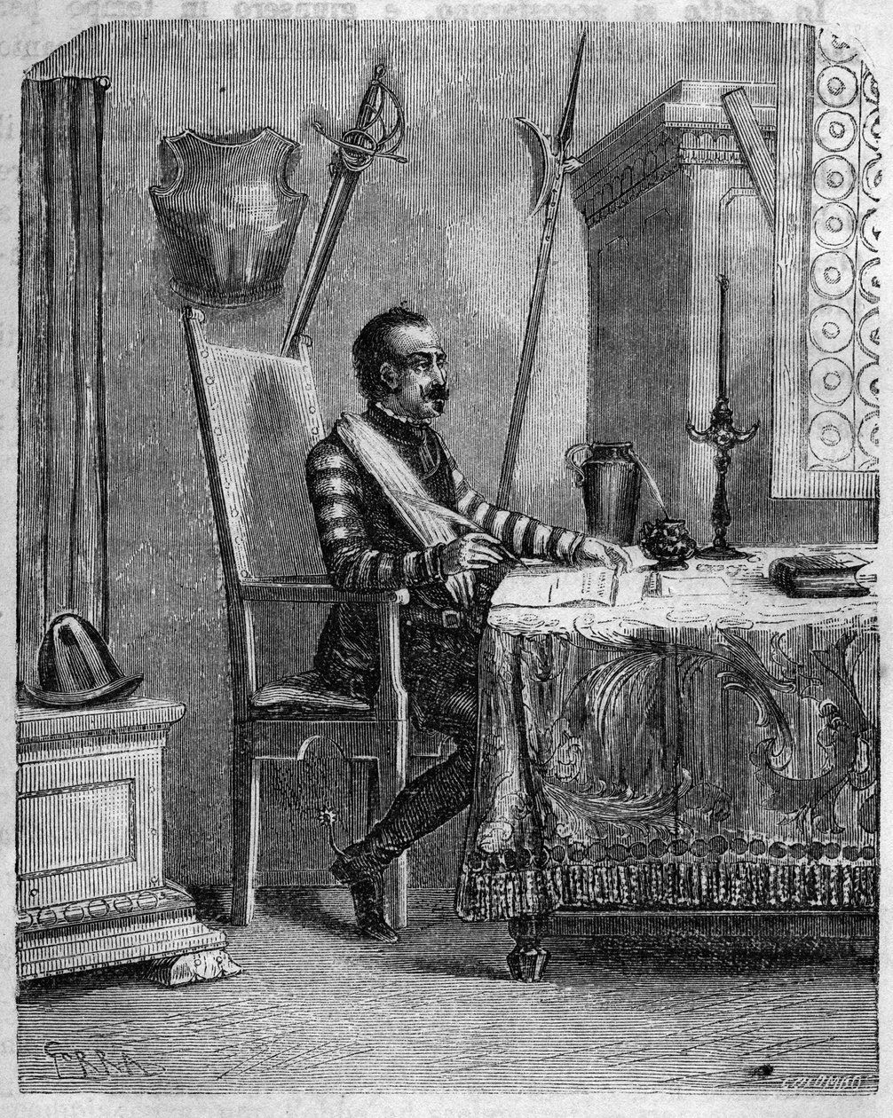 Pascal Paoli (1725-1807), stüdyosunda Korsikalı vatansever. F.D. tarafından “” Pasquale Paoli veya Pontenuovo rotası ”” ”nda. Gerrazzi. 1872. by Unknown artist