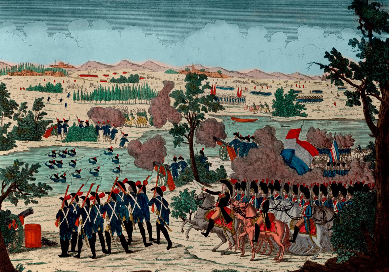 Fransız Grenadiers tarafından 11 Prairial yıl IV (20 Aralık 1800) tarihinde Mincio Passage. Bonaparte General en Chief