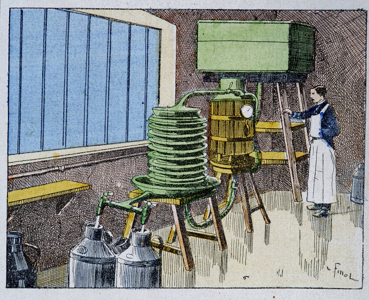 Sütün pastörizasyonu - gravür, 19. yüzyılın sonlarında by Unknown artist