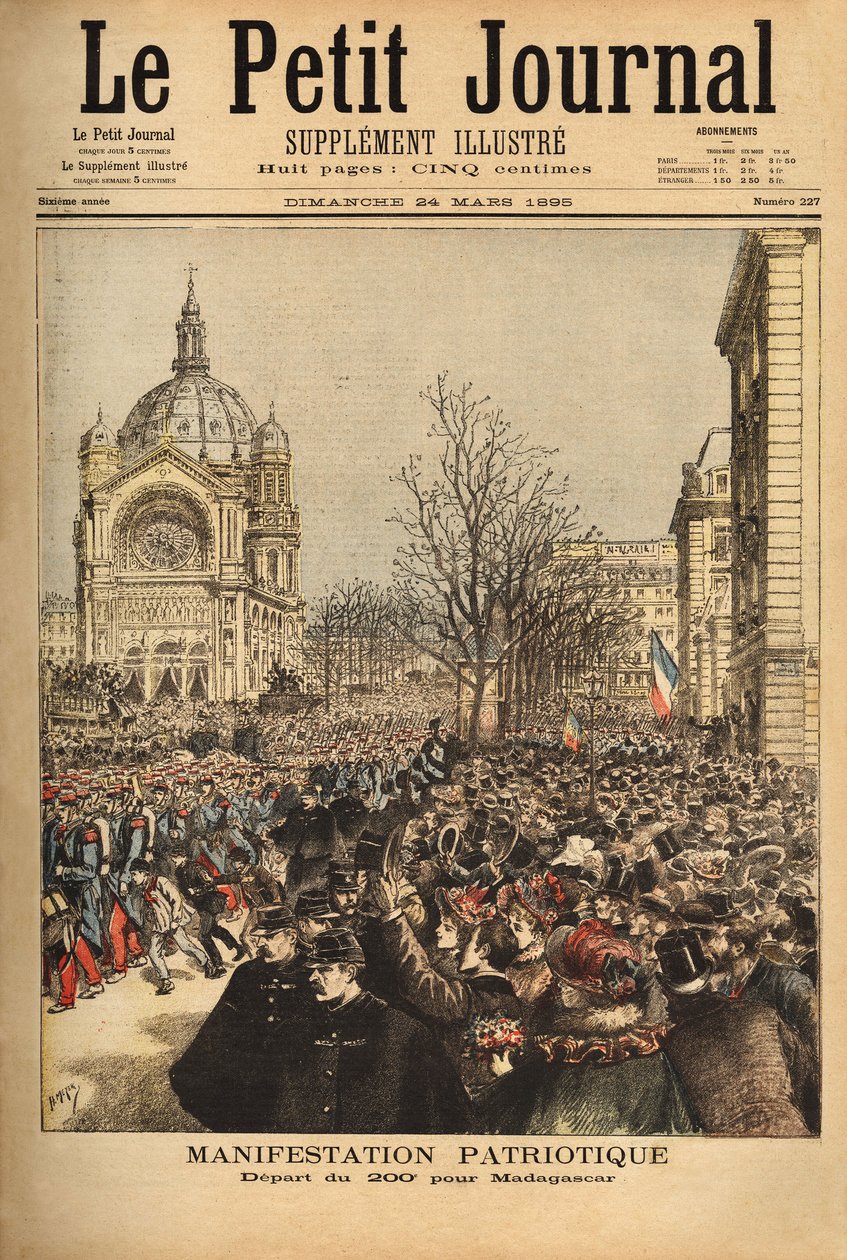 Madagaskar için 200. alayın başlangıcı için Paris