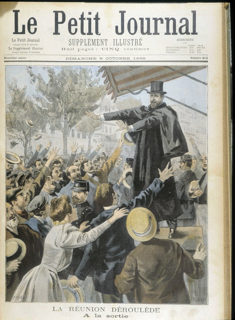 Paul Deroulede kalabalık tarafından tezahürat yaptı, “” Le Petit Journal”” 9/10/1898. by Unknown artist