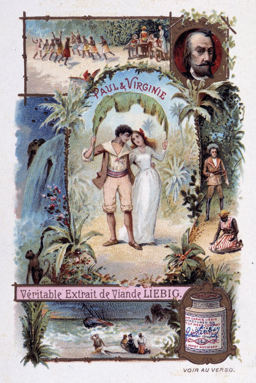 Paul ve Virginia. Roman Henri Bernardin de Saint Pierre (Saint-Pierre veya St-Pierre), Fransız yazar (1737-1814). V. Massé