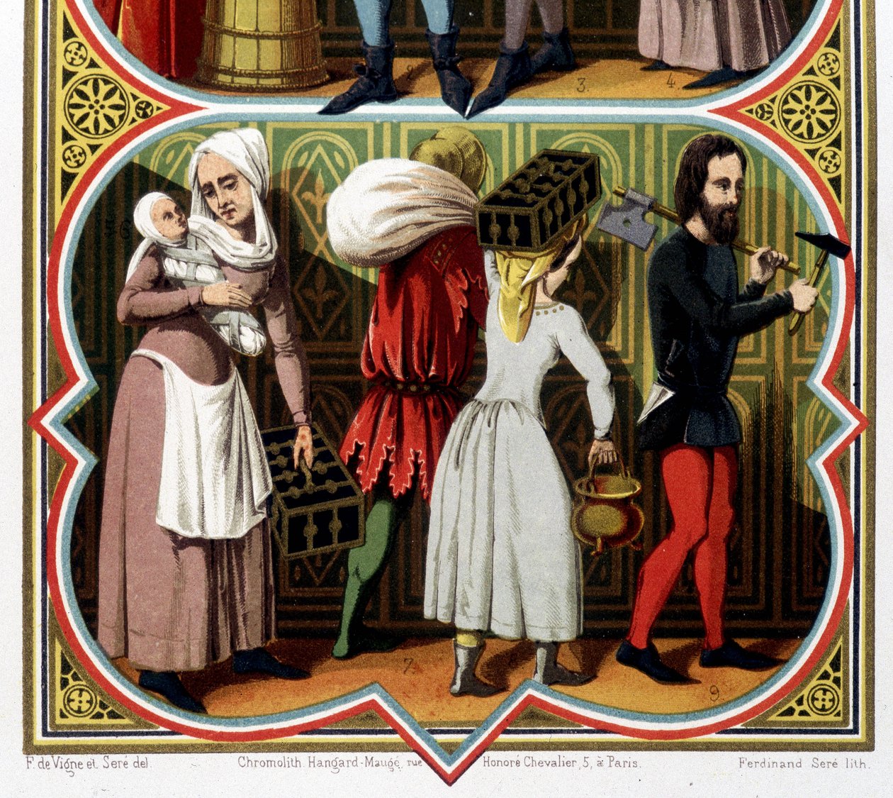 Orta Çağ İnsanları - ““ Görkemli sanatlar, kostüm ve mobilya tarihi ”” by Unknown artist