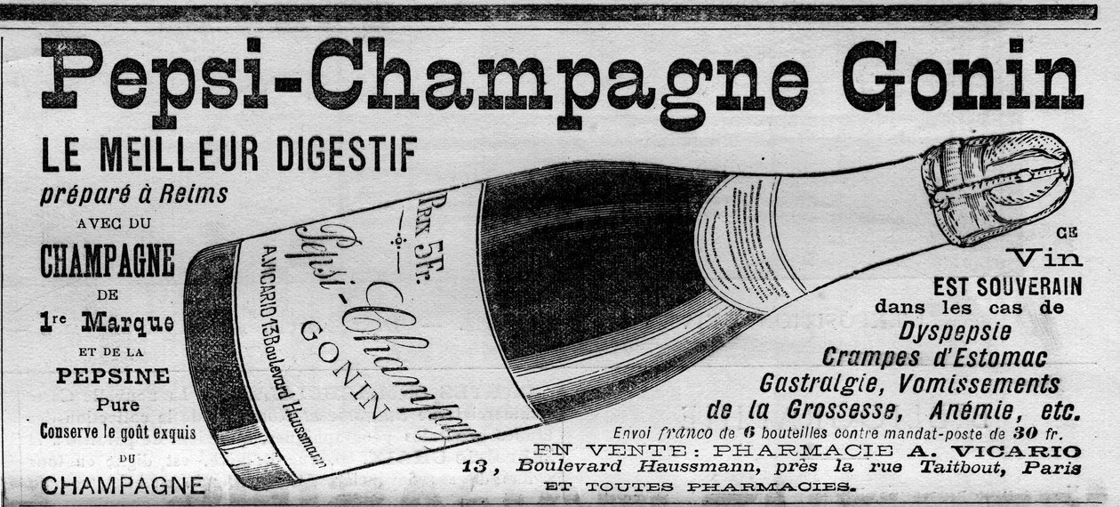 Pepsi Şampanya Gonin (Gonin markasından Pepsi-Şampanya). Digestif, Reims