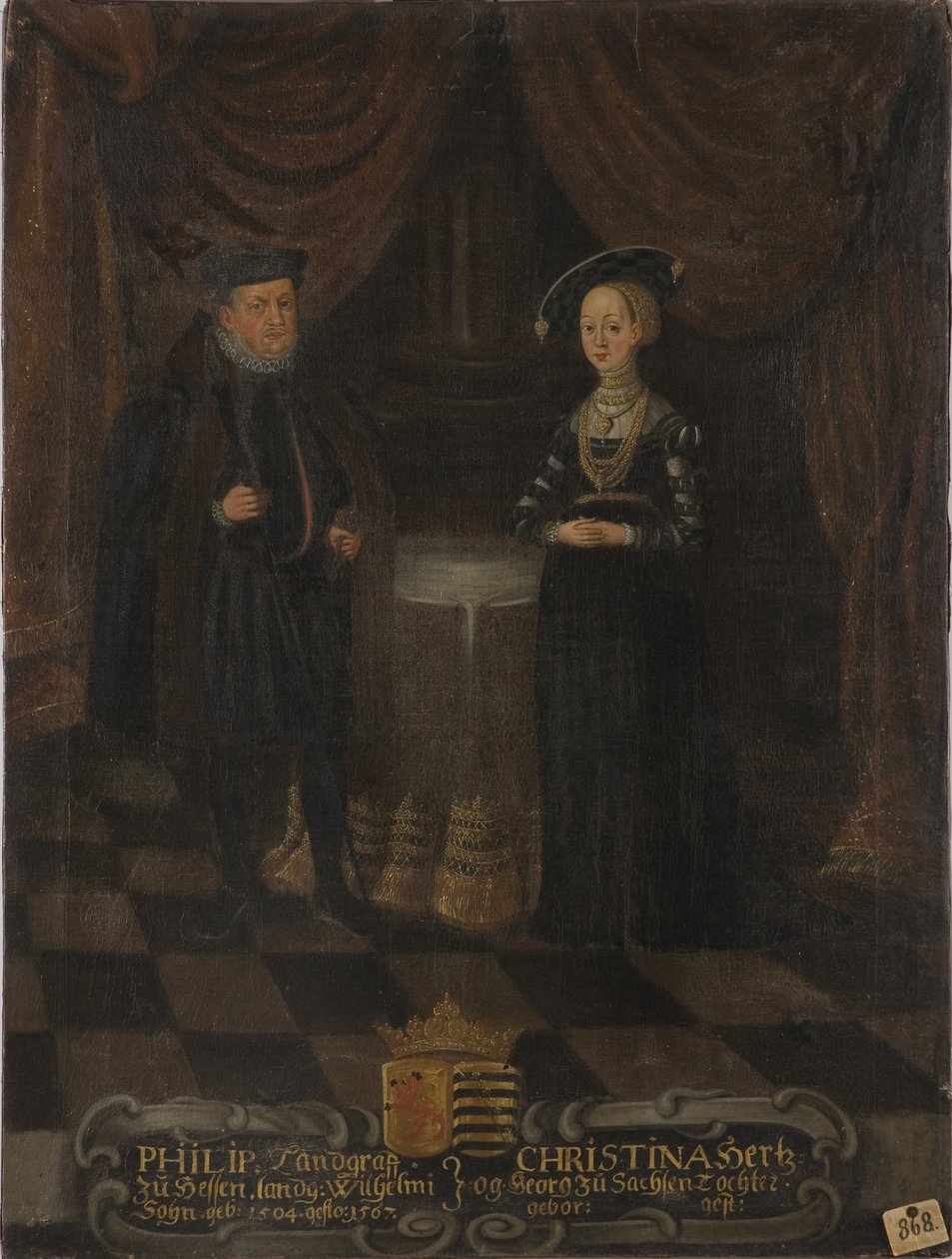 Philippe I de Hesse, dit le Magnanime et Christine de Saxe - Philip I, Landgrave of Hesse (1504-1567) ve Christine of Saxony (1505-1549), Landgravine of Hesse, Anonim . Tuval üzerine yağlıboya. Boyut : 103x79 cm. Ulusal Müze Stockholm by Unknown artist