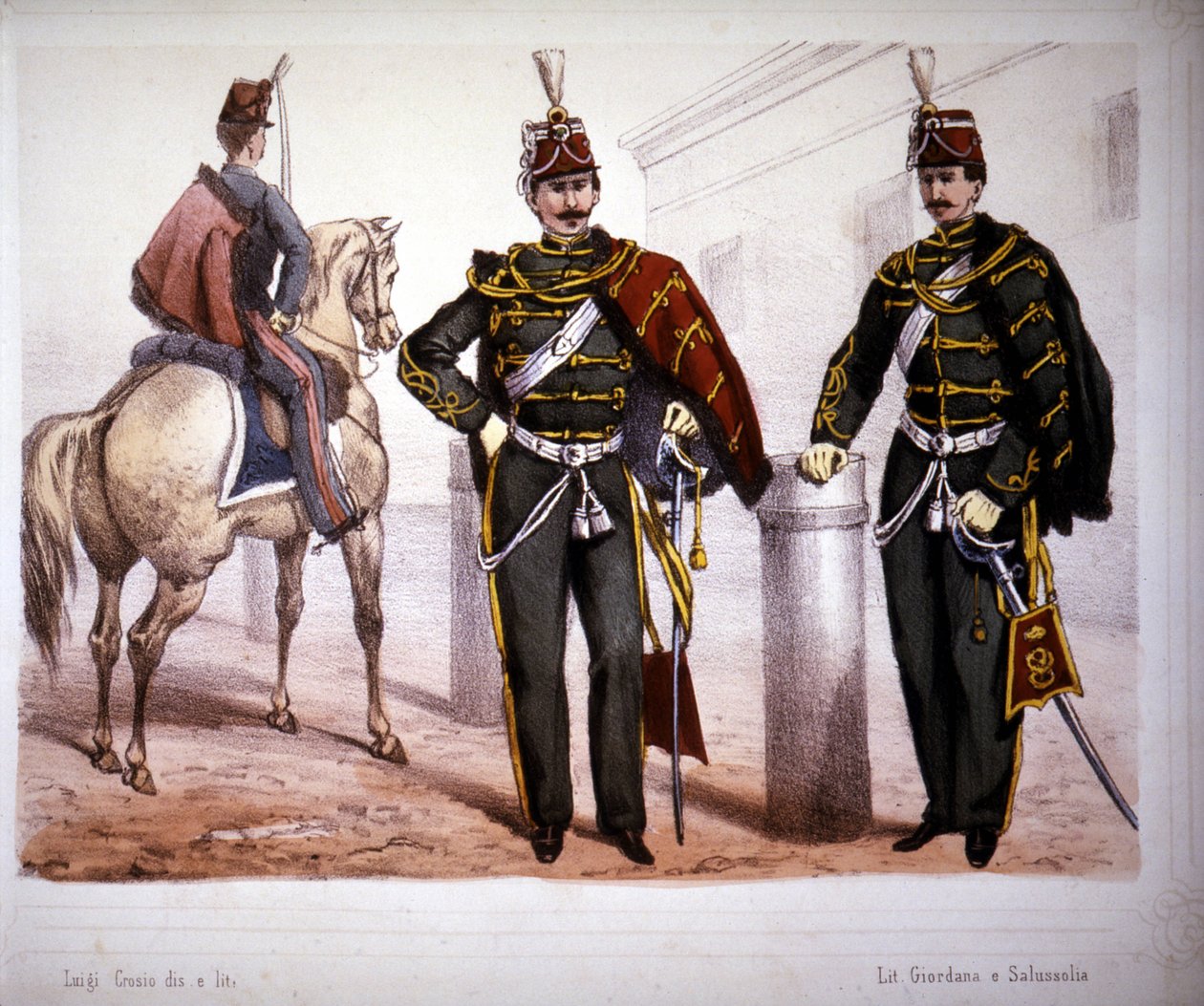 Piacenza Hussars (İtalya), kostüm 1866. by Unknown artist