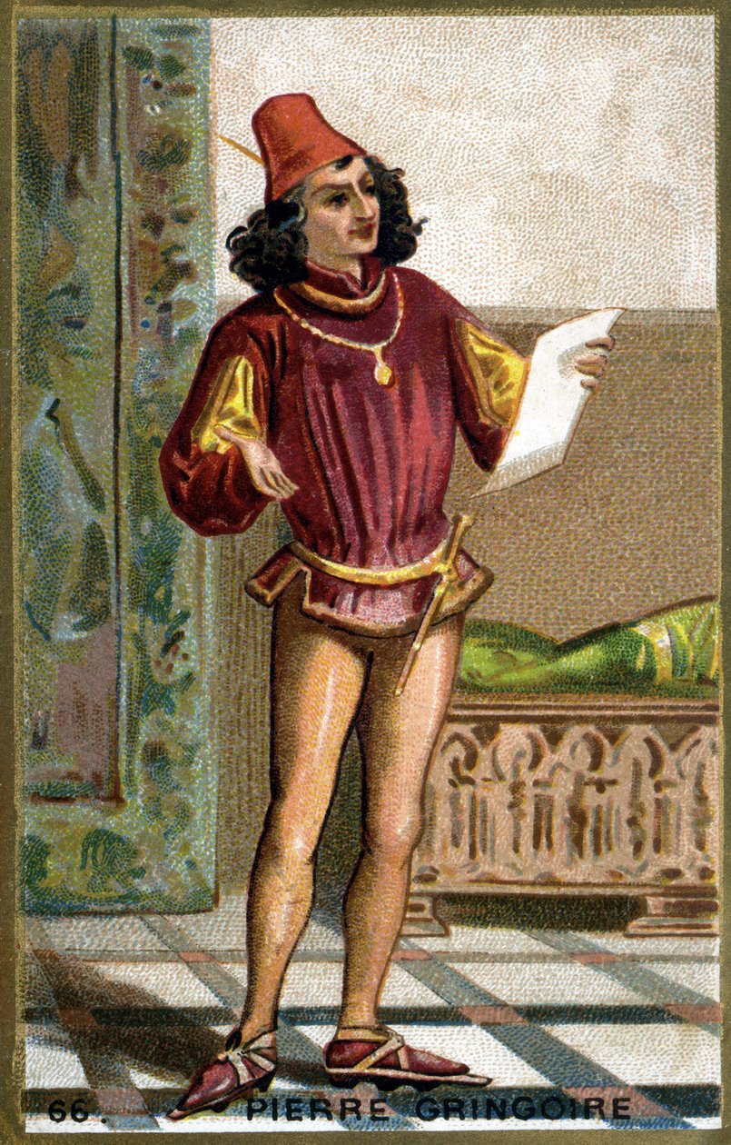Pierre Gringoire (1475 - 1538), Fransız dramatik şair. 19. yüzyıl kromolitografisi. by Unknown artist