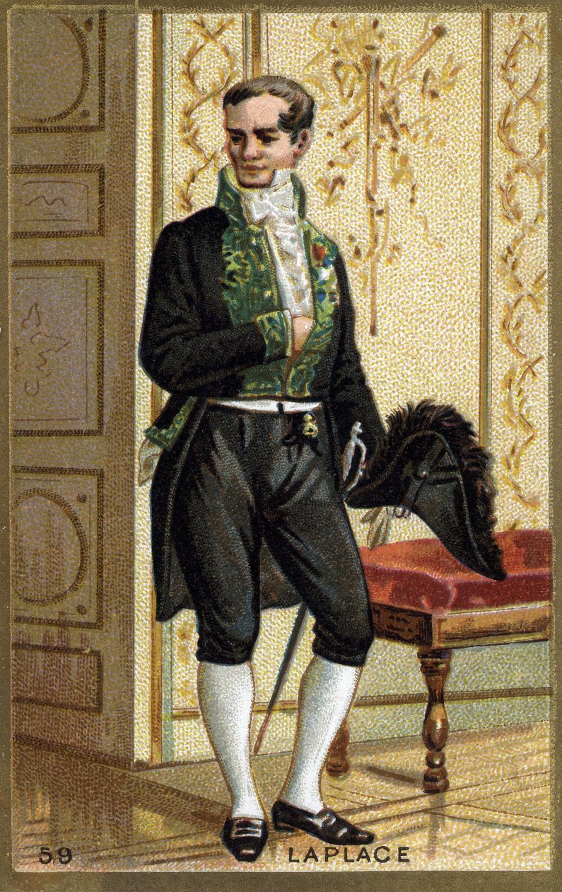 Pierre Simon de Laplace (1749 - 1827), Fransız matematikçi ve astronom. 19. yüzyılın kromolitografisi. by Unknown artist