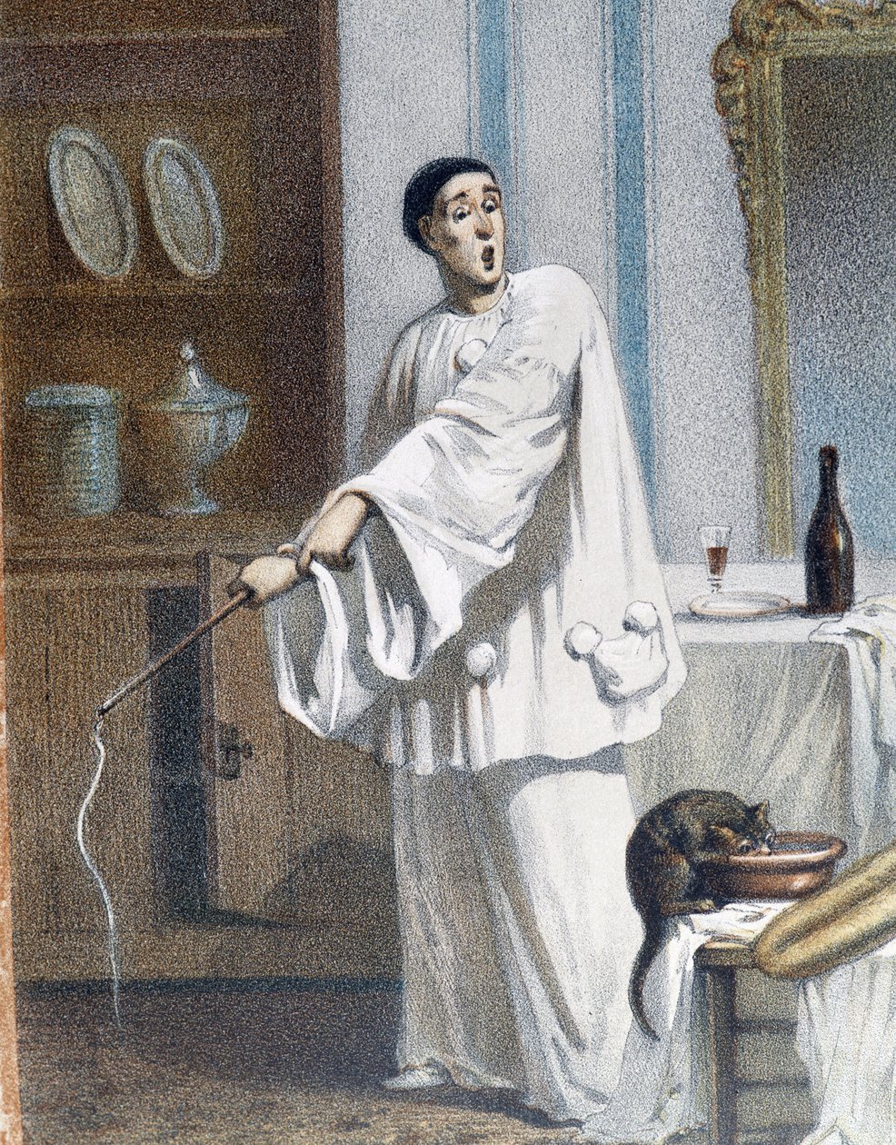 Pierrot bir kediyi kırbaçlıyor - ve diğerleri, 19. yüzyılın sonlarında by Unknown artist