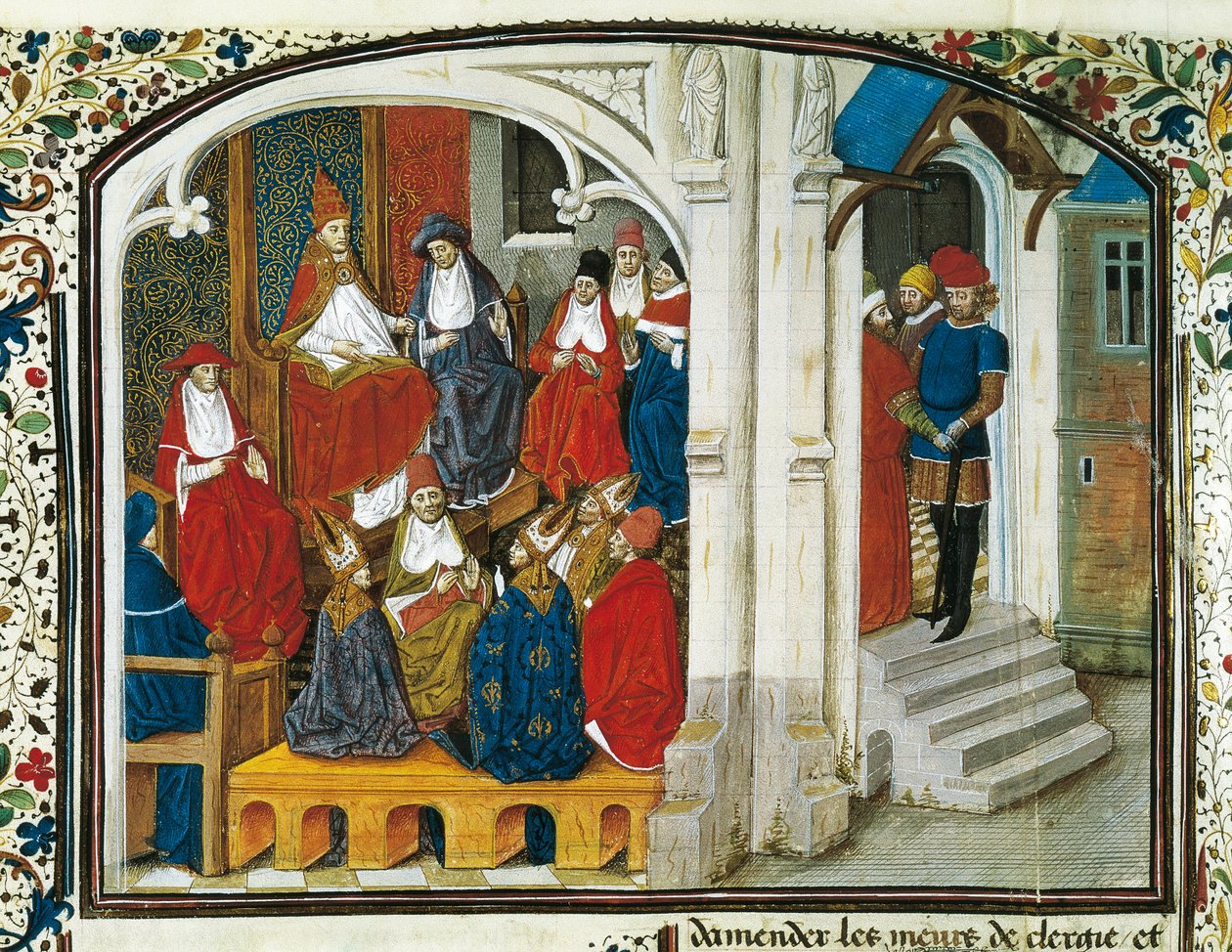 Clermont Konsülü sırasında Birinci Haçlı Seferini ilan eden Papa II. Urbanus by Unknown artist