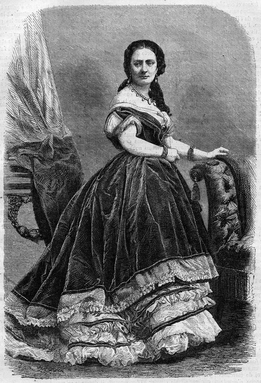 Madam Urbain Ratazzi (1833-1902) olarak bilinen Maria Wyse Bonaparte portresi. “Şanlı Evren” de Gravür by Unknown artist