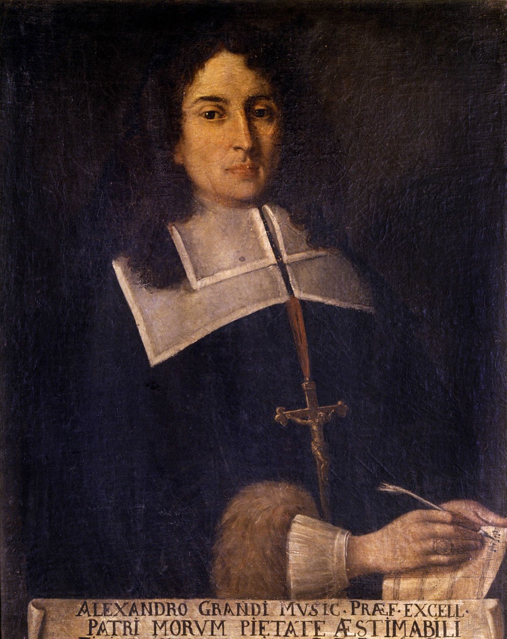 Alessandro Grandi (1577-1630) İtalyan bestecinin portresi. by Unknown artist