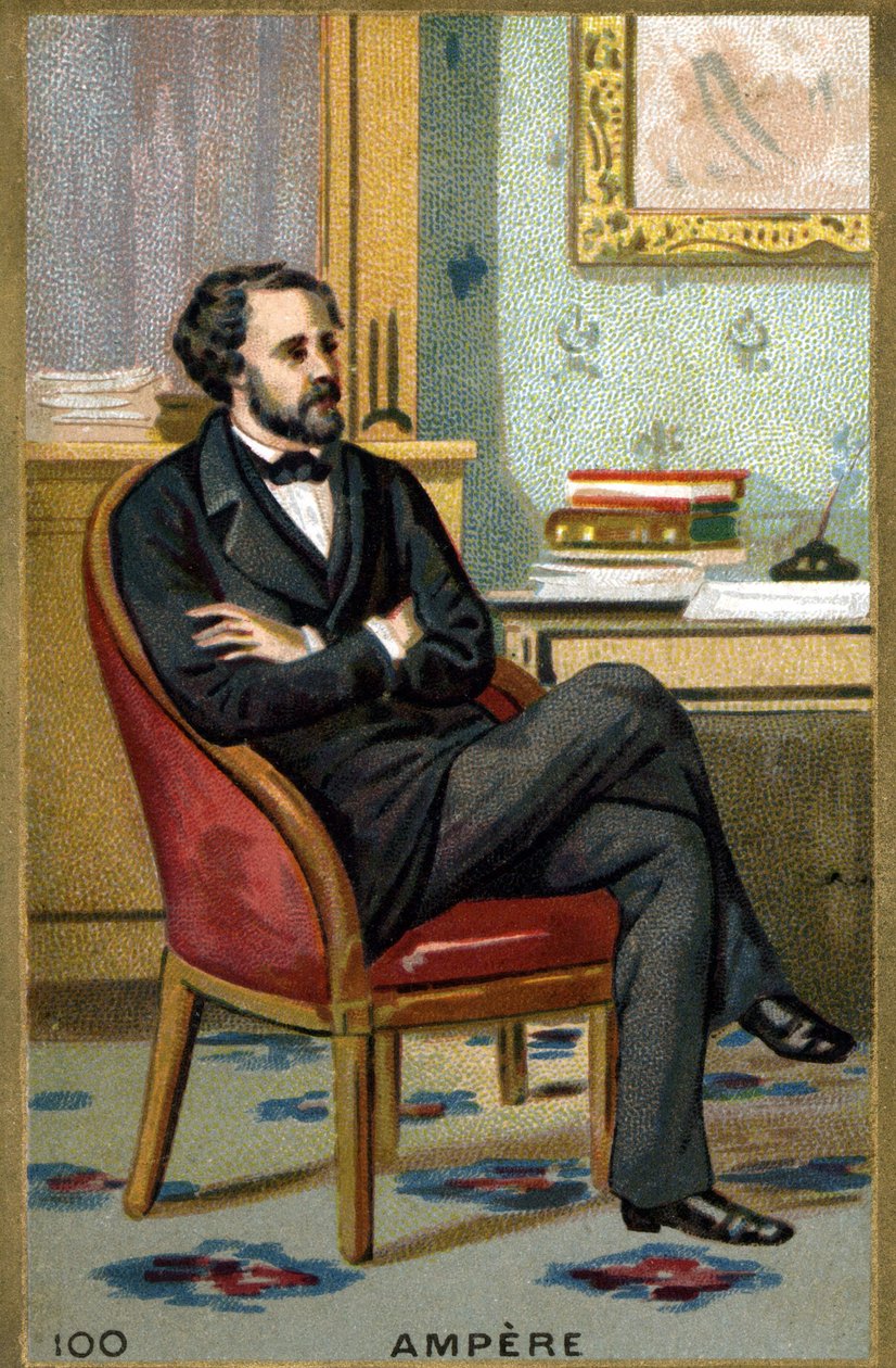 André-Marie Ampere (1775 - 1836) Fransız fizikçinin portresi. 19. yüzyılın kromolitografisi. by Unknown artist