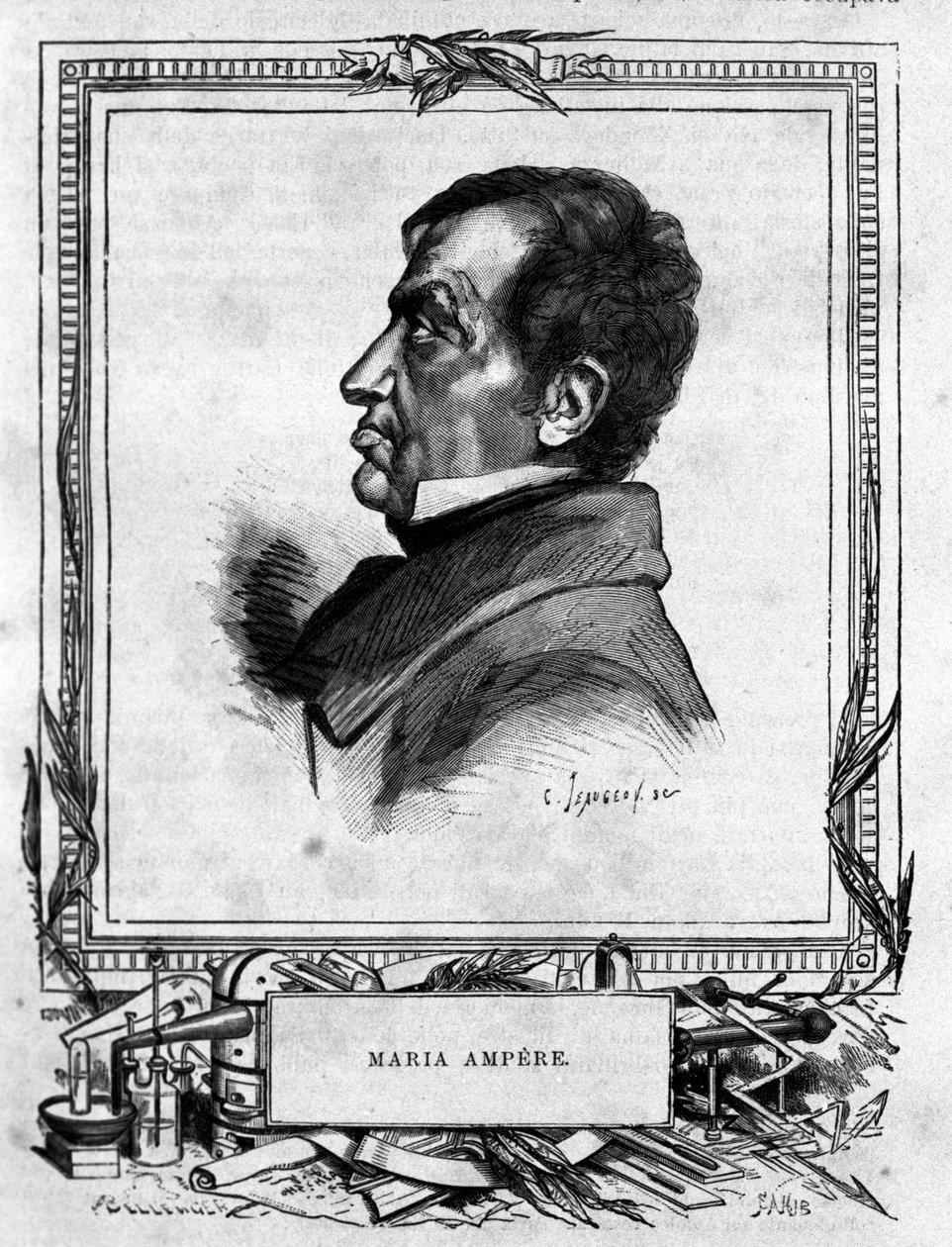 Andre Marie Ampere (1775 - 1836) Fransız fizikçinin portresi. by Unknown artist