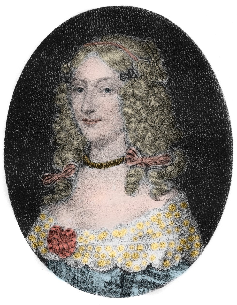 Anne-Genevieve de Bourbon-Conde portresi (1619-79) Longueville Düşesi - Anne Genevieve de Bourbon Conde portresi (Anne-Genevieve de Bourbon-Conde), Longueville Düşesi (1619-1679) 19. yüzyıl gravürü by Unknown artist