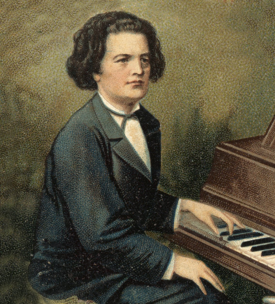 Anton Rubinstein (1829-1894), Rus piyanist ve besteci portresi. by Unknown artist