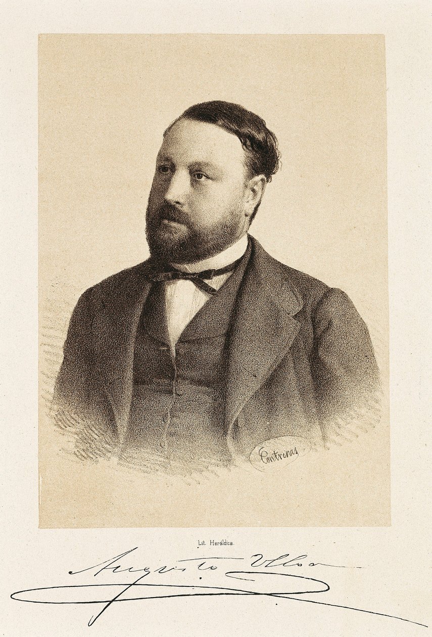 Augusto ULLOA (1823-1879), İspanyol politikacı portresi. Gravür Madrid, Ulusal Kütüphane. by Unknown artist