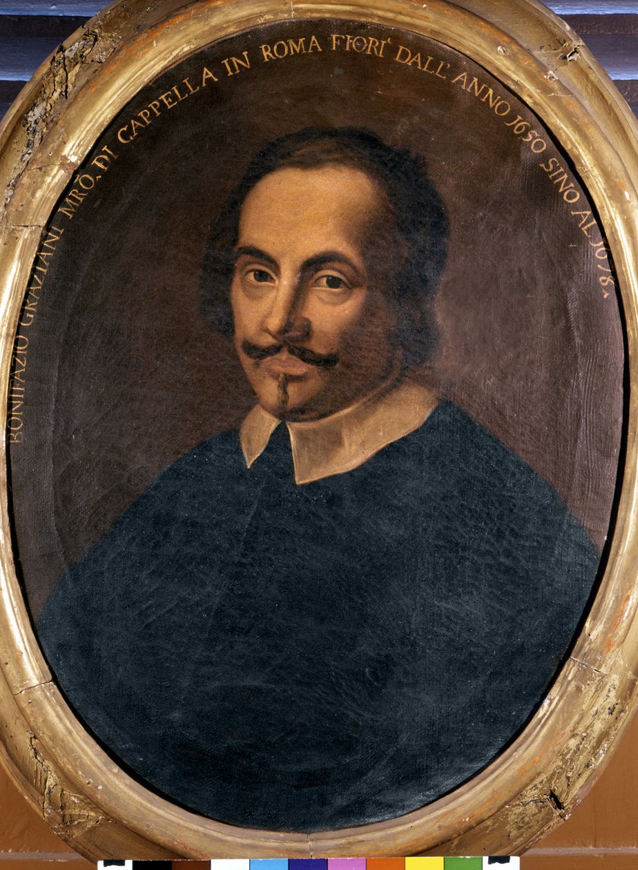 Bonifazio Graziani (1604 / 1605-1664), İtalyan bestecinin portresi. by Unknown artist
