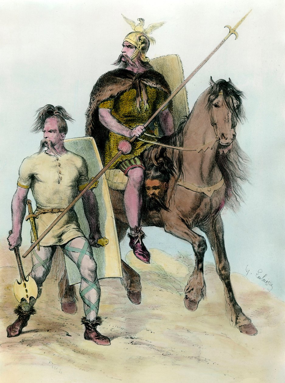 Clovis I bir at portresi (465 - 511) Frank Kralı. by Unknown artist