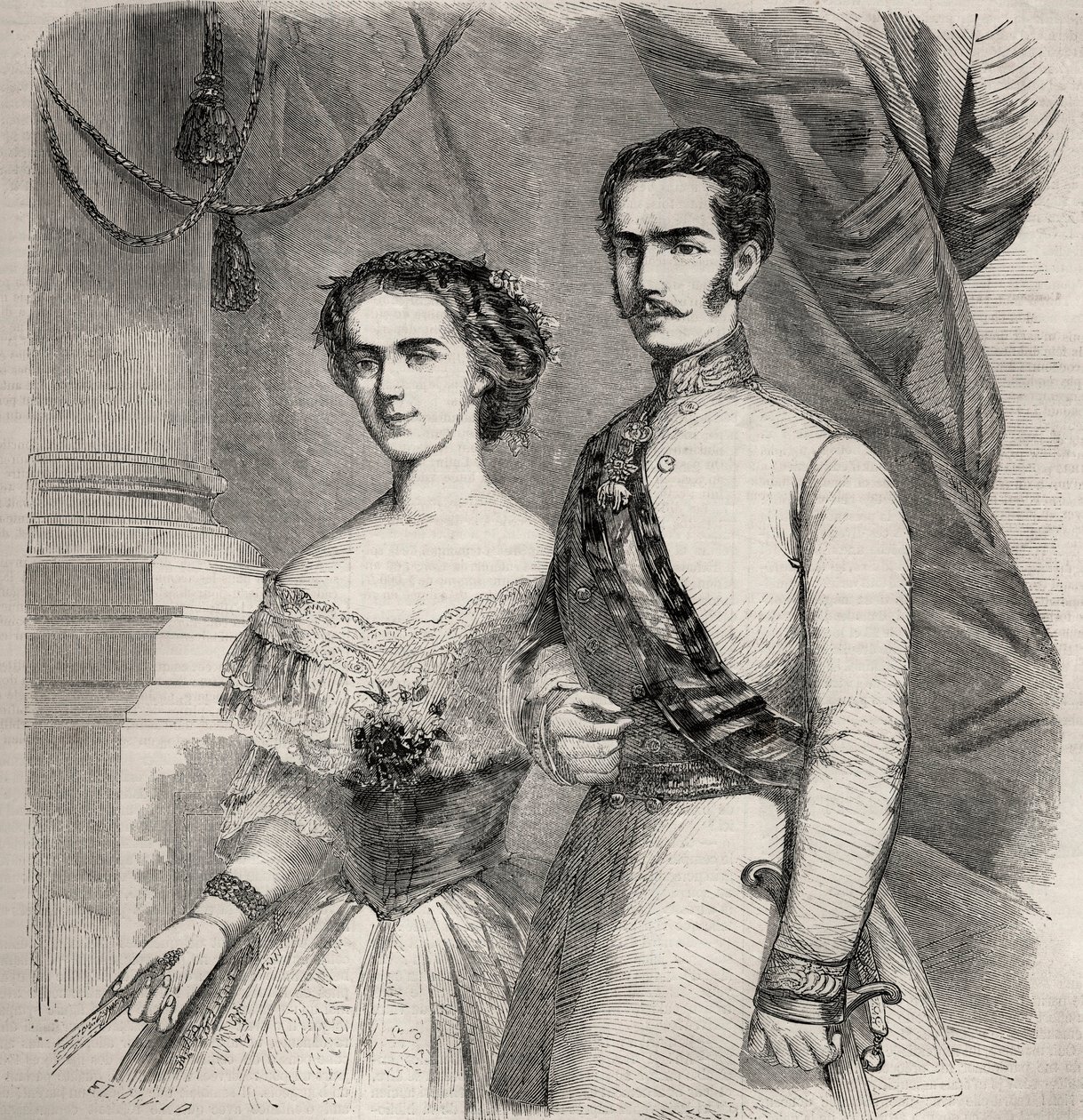 Avusturya İmparatoru François Joseph (Francois Joseph) I (1830-1916) ve eşi Wittelsbach