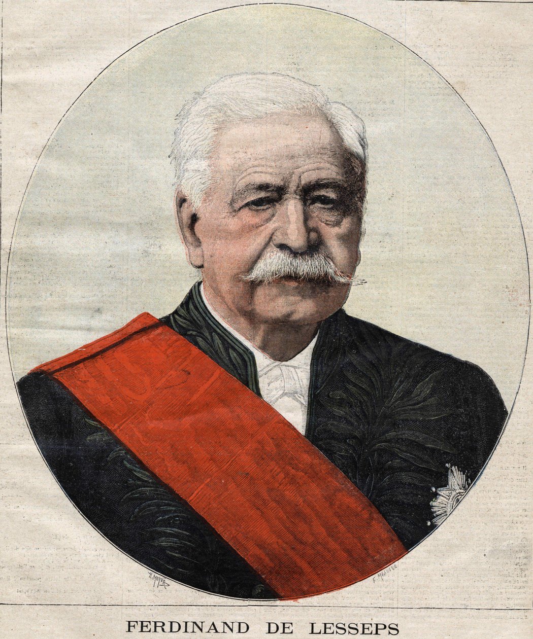 Ferdinand de Lesseps (1805-1894), Fransız diplomat ve yönetici portresi. by Unknown artist
