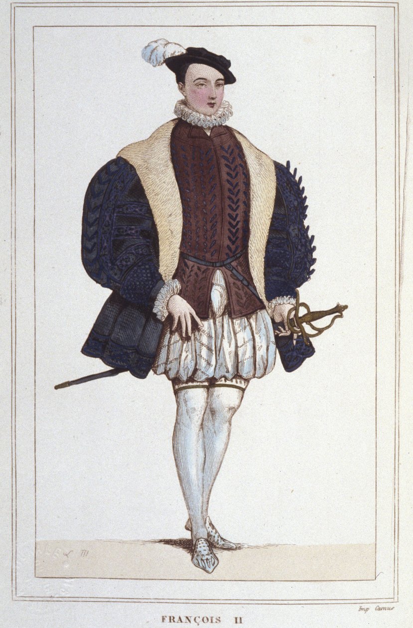 François II'nin portresi (1544 - 1560), Fransa Kralı 1830'dan kalma gravür by Unknown artist