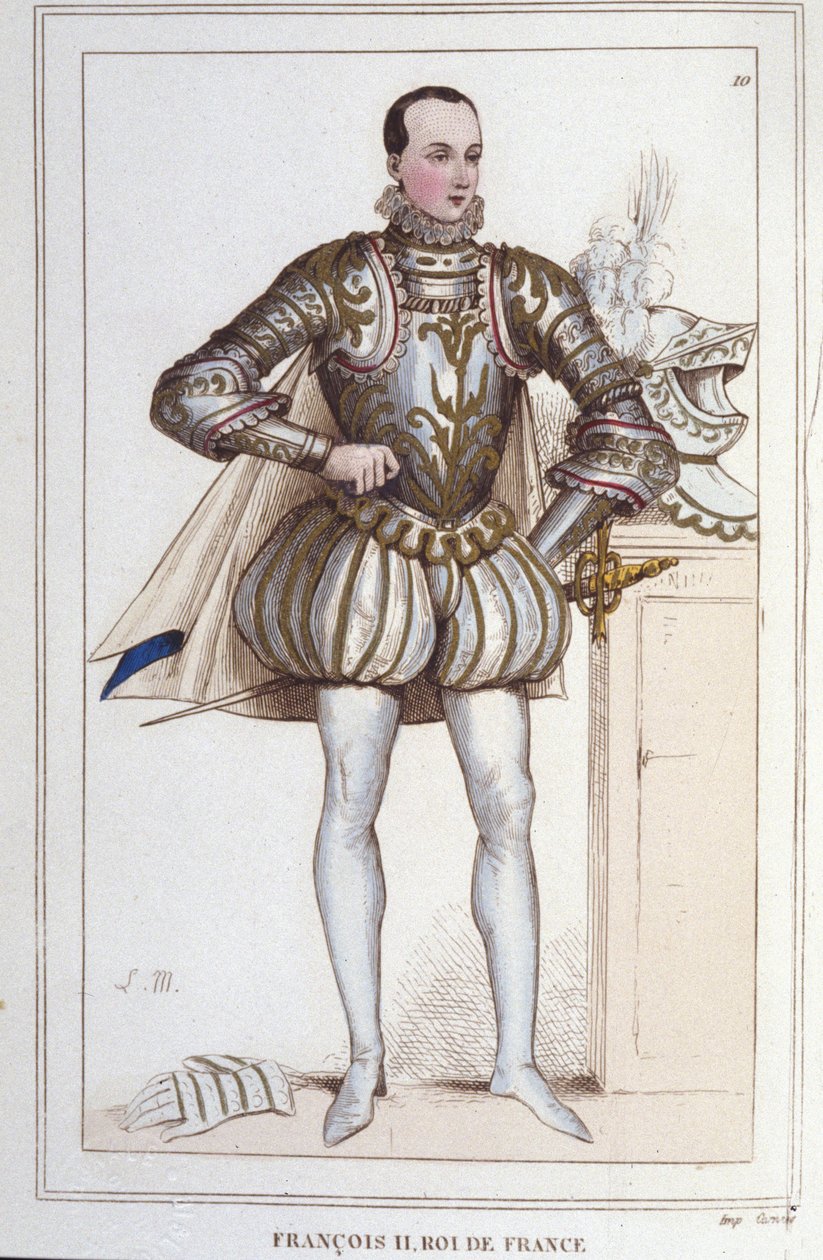 François II'nin portresi (1544 - 1560), Fransa Kralı 1830'dan kalma gravür by Unknown artist
