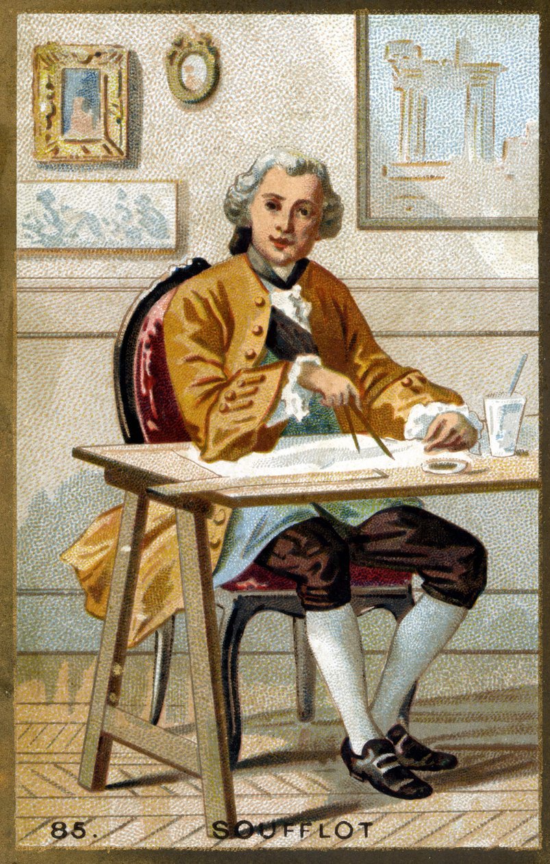 Germain suflesinin portresi (1713 - 1780), Fransız mimar. 19. yüzyılın sonlarında kromolitografi. by Unknown artist