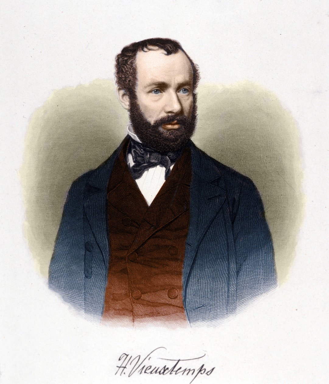Henri Vieuxtemps (1820-1881), Belçikalı orkestra şefi ve bestecinin portresi. by Unknown artist