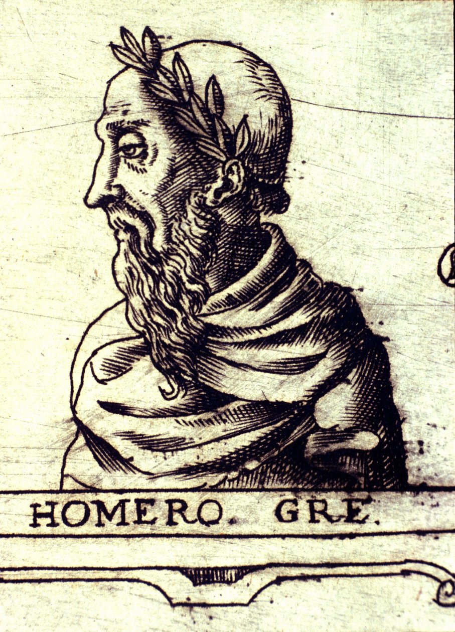 Homeros'un portresi (MÖ 9. yy). Urbano Monte Atlası'ndan 1560 gravürü by Unknown artist