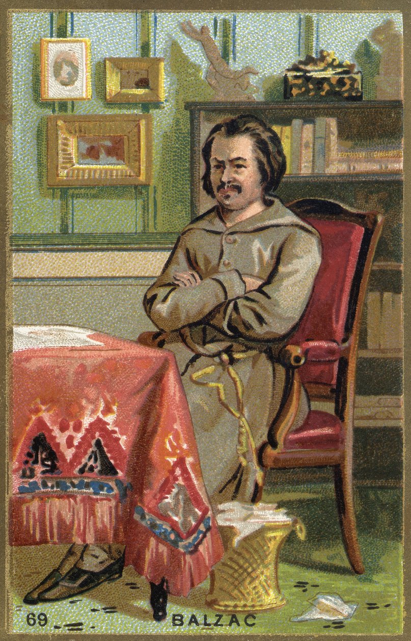 Honoré de Balzac (1799-1850), Fransız yazar. 19. yüzyıl kromolitografisi. by Unknown artist