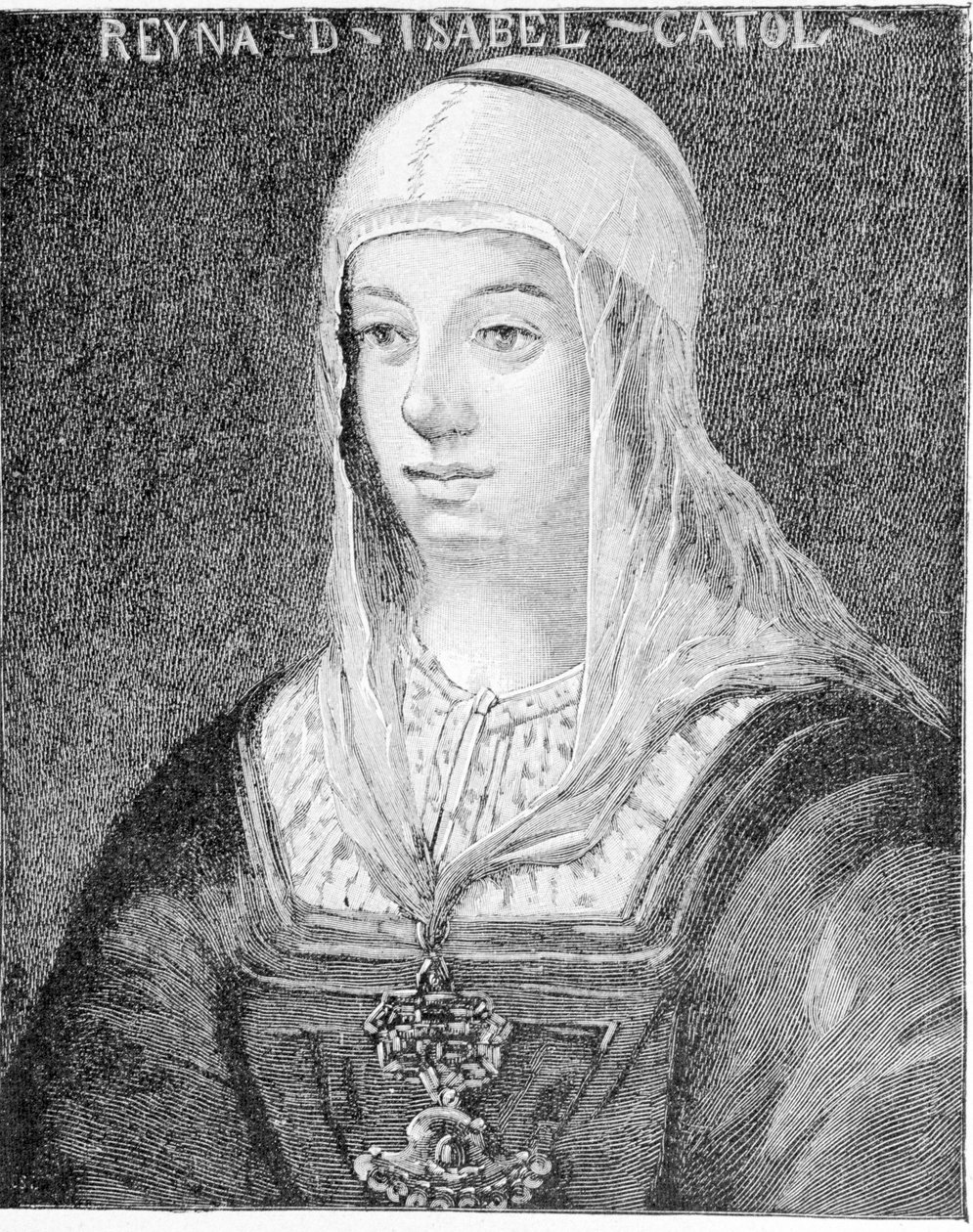 Isabella I Katolik portresi (1451 - 1504), Kastilya Kraliçesi. by Unknown artist