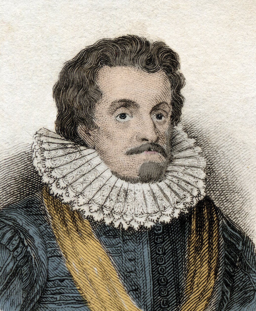James I (James 1 Stuart) (1566-1625), İngiltere ve İrlanda Kralı (veya James VI (veya James VI), İskoçya Kralı) portresi 19. yüzyılın gravürü. by Unknown artist