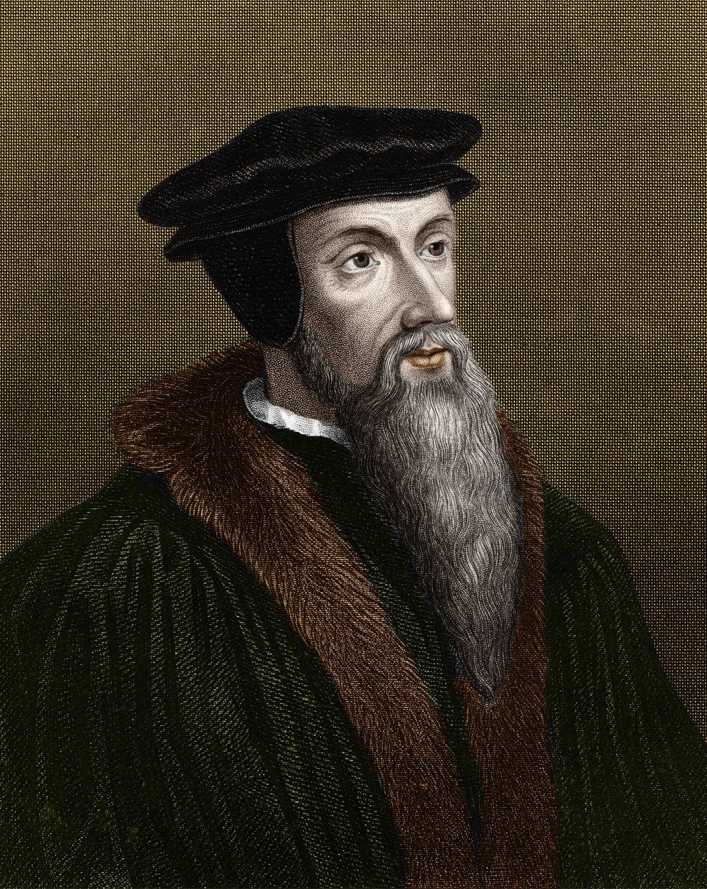 Jean Calvin (1509-1564), Fransız dini reformcu ve yazar portresi. by Unknown artist
