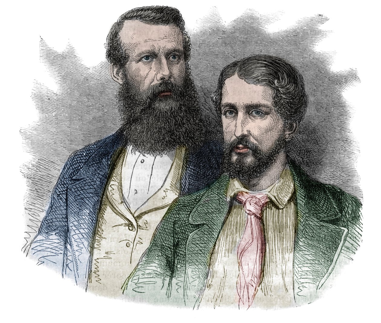 İngiliz kaşif John Hanning Speke ve İngiliz askeri ve kaşif James Augustus Grant