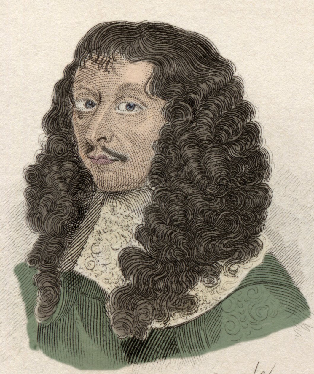 Bourbon II. Louis, Conde Prensi (Bourbon-Conde) (Grand Conde) veya Enghien Dükü (1621-1686), Fransız generalin portresi. 19. yüzyılın gravürü. by Unknown artist