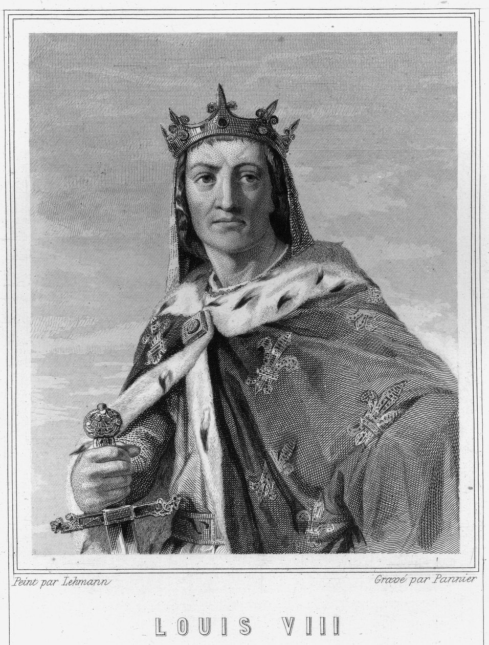 Louis VIII (1187 - 1226), Fransa Kralı - Lavallée tarafından “Histoire des Français” de, gravür, sd. by Unknown artist