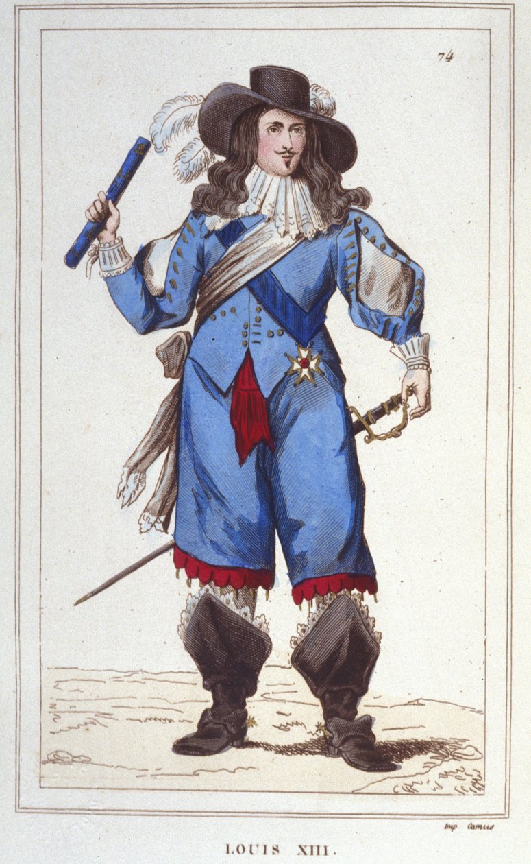 Louis XIII (1601 - 1643), Fransa Kralı 1830 gravür portresi by Unknown artist