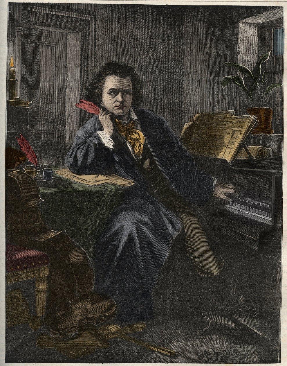 Ludwig van Beethoven (1770-1827), Alman besteci ve piyanist portresi by Unknown artist