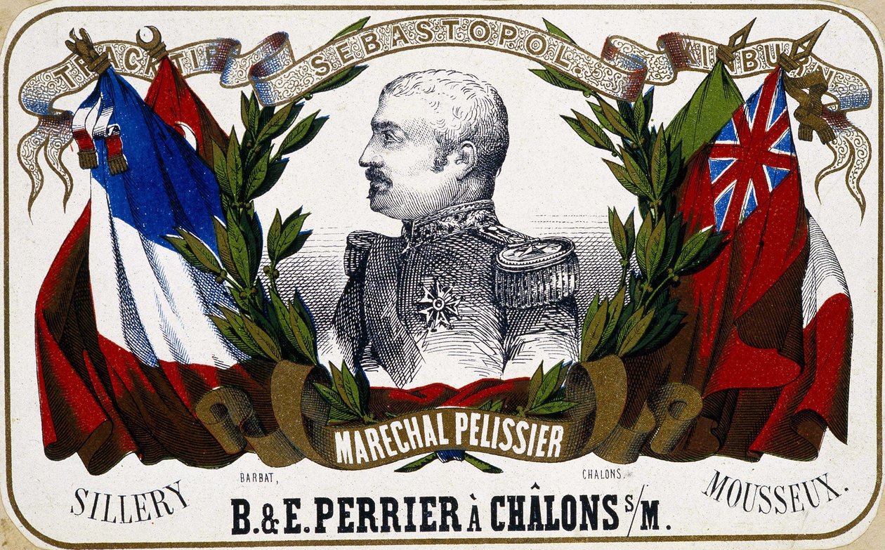 Şampanya etiketli Maréchal Pelissier