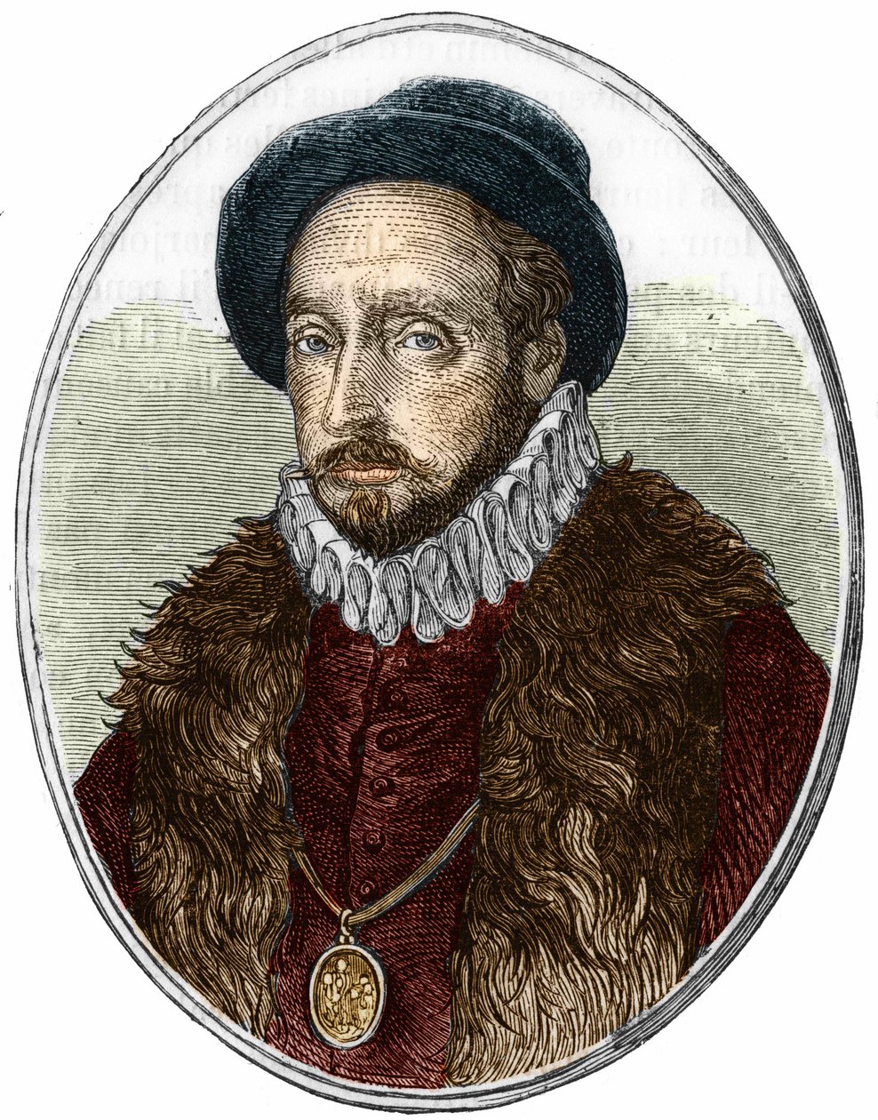 Michel de Montaigne (1533-1592), Fransız yazar. by Unknown artist