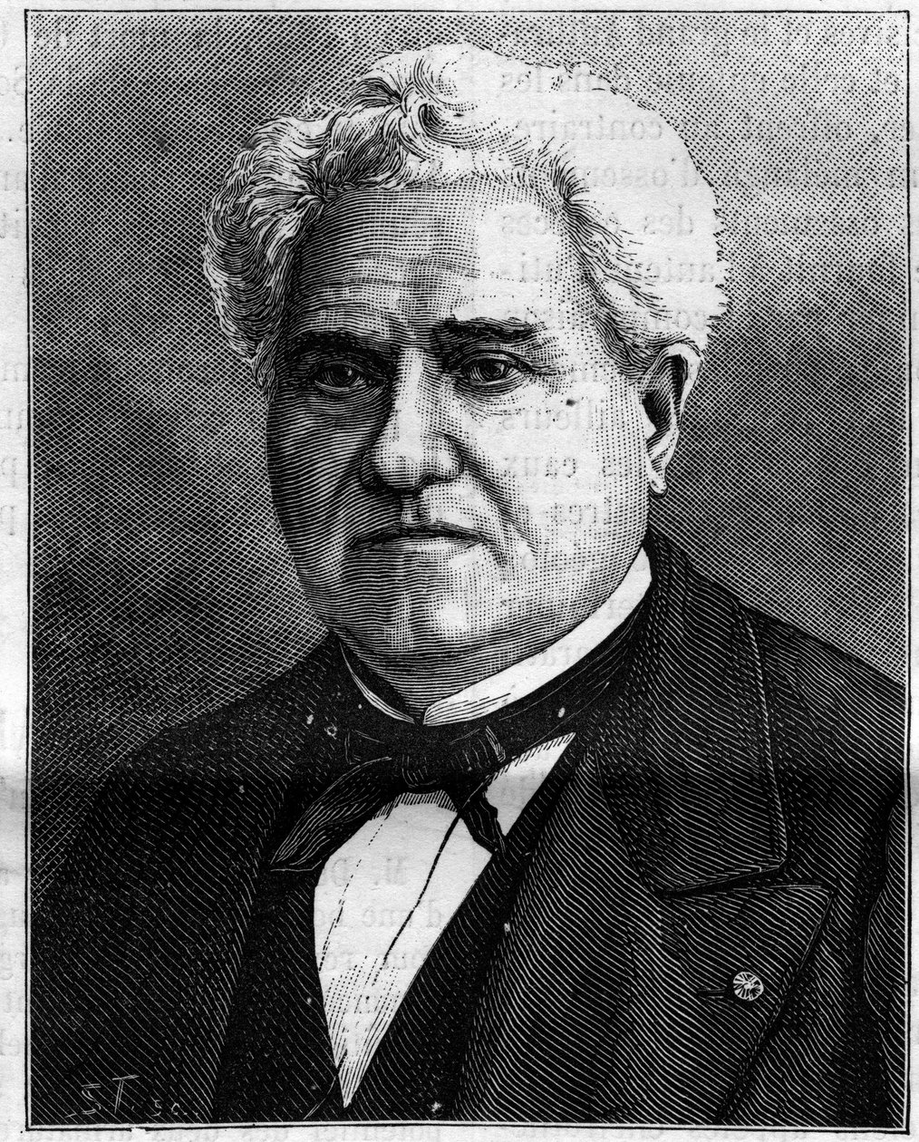Paul Gervais (1816-1879), Fransız zoolog ve paleontolog portresi. “” La Nature” da gravür by Unknown artist