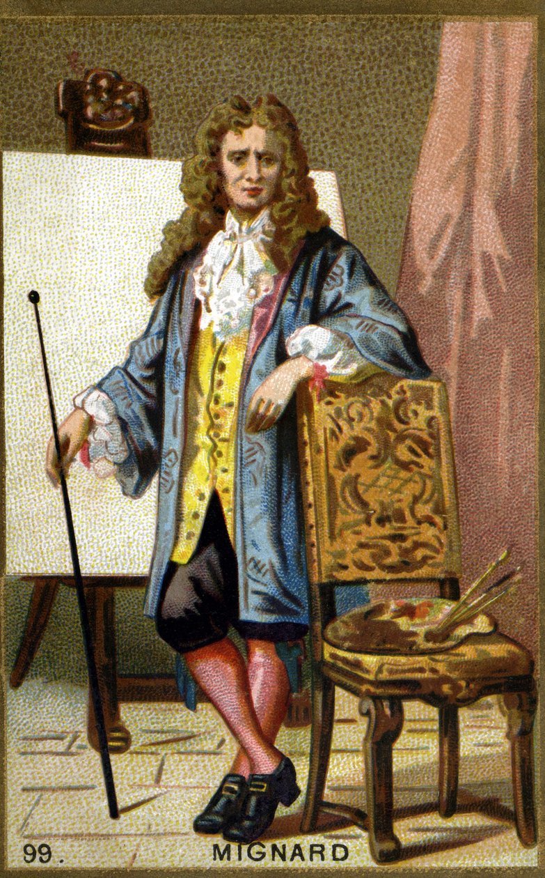 Pierre Mignard (1612 - 1695), Fransız ressam, dekoratör ve karikatürist portresi. 19. yüzyılın kromolitografisi. by Unknown artist