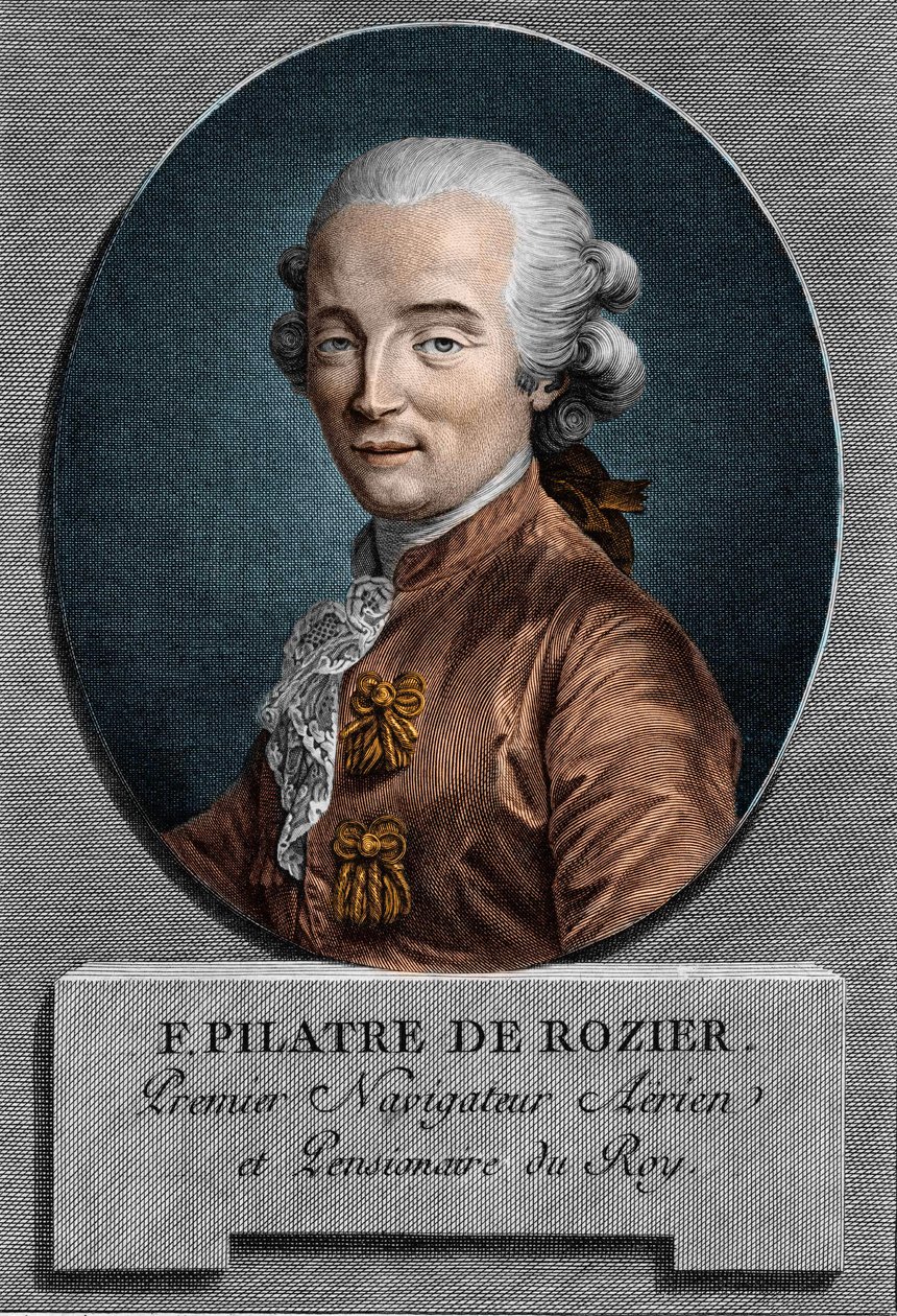 Pilâtre de Rozier (1756 - 1785), Fransız fizikçi ve havacılık (sıcak hava balonuyla ilk yolculuk) portresi by Unknown artist