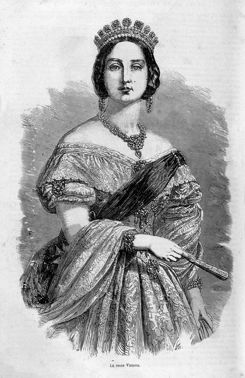 Kraliçe Victoria genç portresi - gravür, 19. yüzyılın ortalarında by Unknown artist